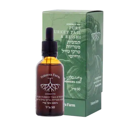 תמצית פטריות טרקי טייל וריישי - Triterra Farm - מיצוי פטריות להגנה חיסונית